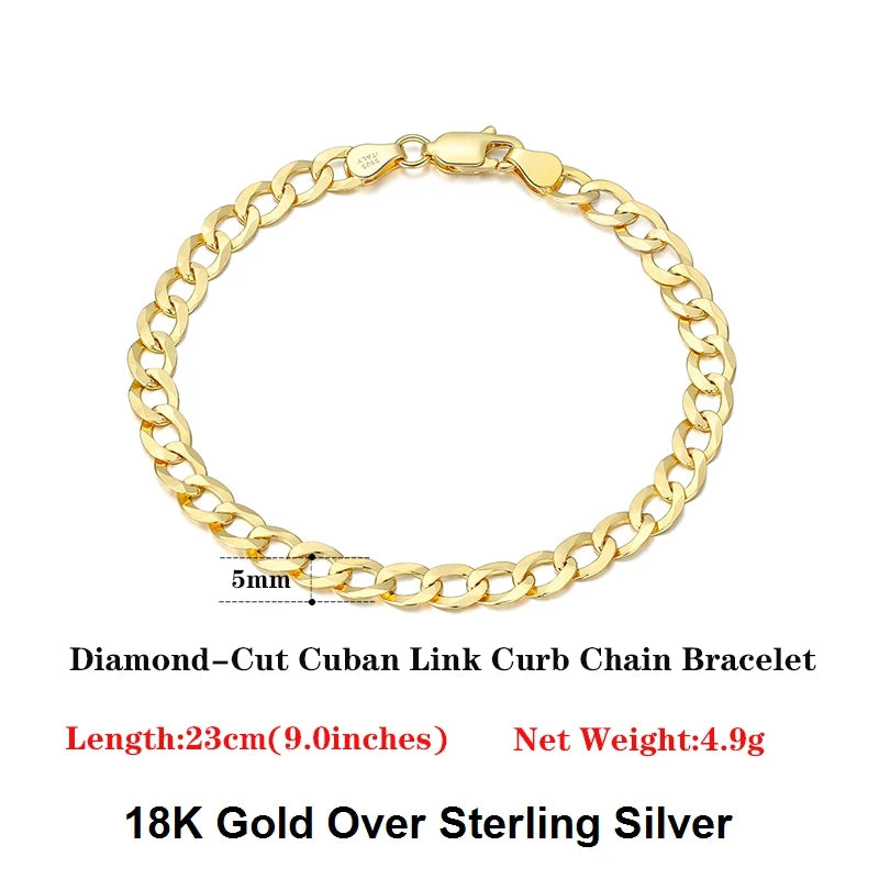 Rinntin 18K Gold Cuban Link Chain Necklace ATHLEXES