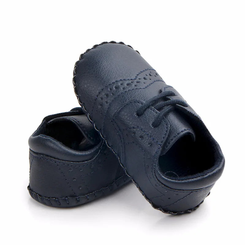 Meckior Retro Leather Baby Shoes with Anti-Slip Rubber Sole ATHLEXES