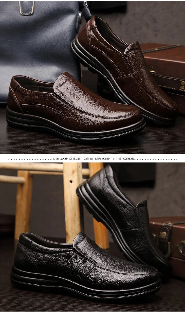 Luxurious Leather Casual Flats for Men - ZH740 ATHLEXES