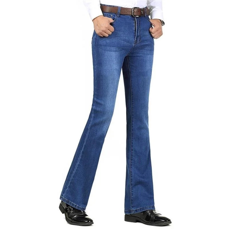 Elite Comfort Menâ??s Mid Waist Boot Cut Jeans ATHLEXES