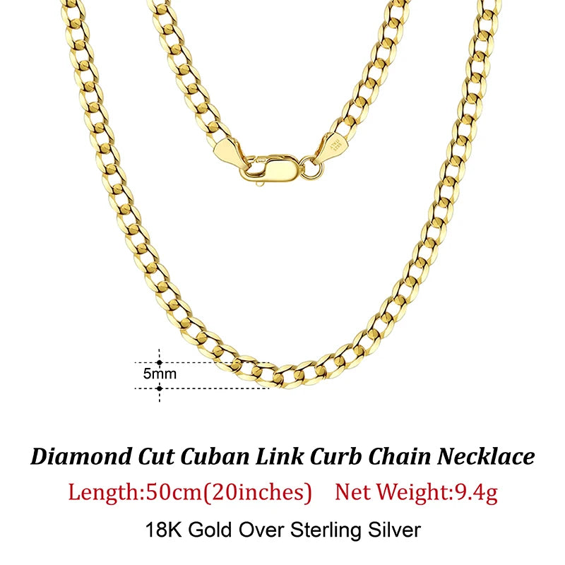 Rinntin 18K Gold Cuban Link Chain Necklace ATHLEXES