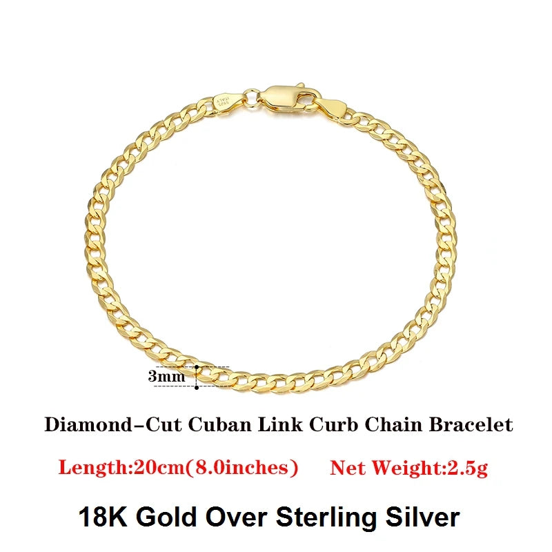 Rinntin 18K Gold Cuban Link Chain Necklace ATHLEXES