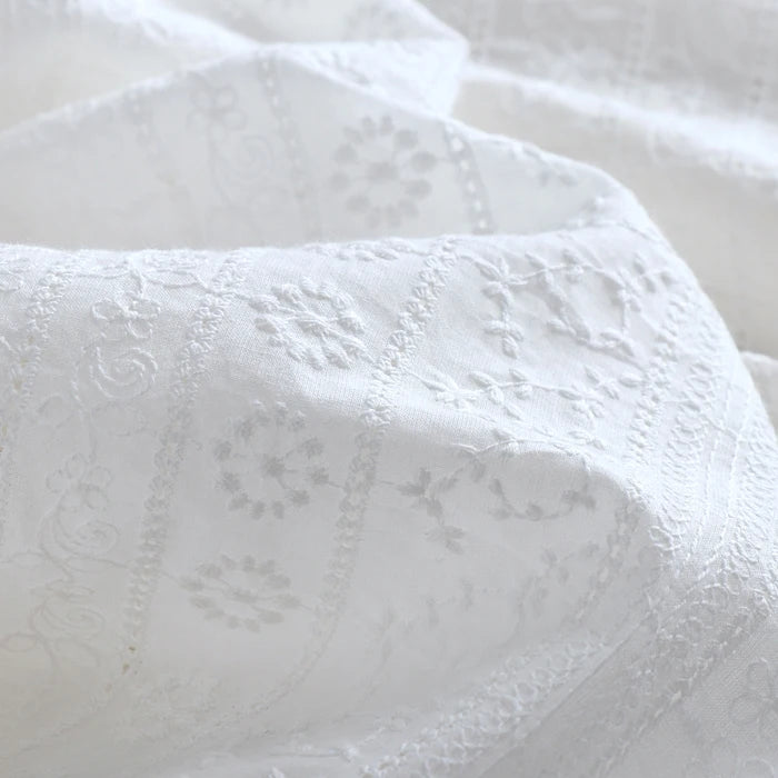 Embroidered Cotton Eyelet Fabric for Apparel ATHLEXES