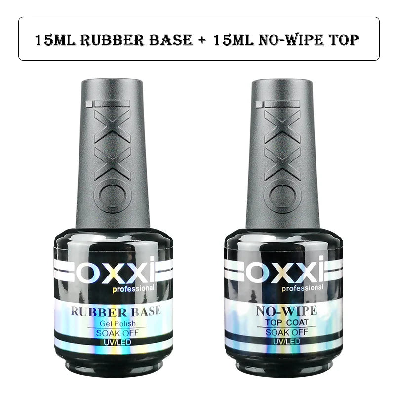 OXXI No Wipe Gel Polish Base and Top Coat Kit ATHLEXES
