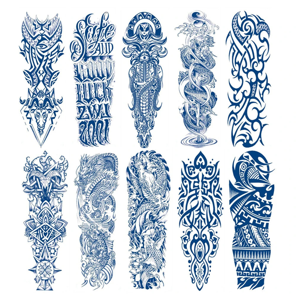 Blue Totem Waterproof Full Arm Tattoo Sleeve ATHLEXES