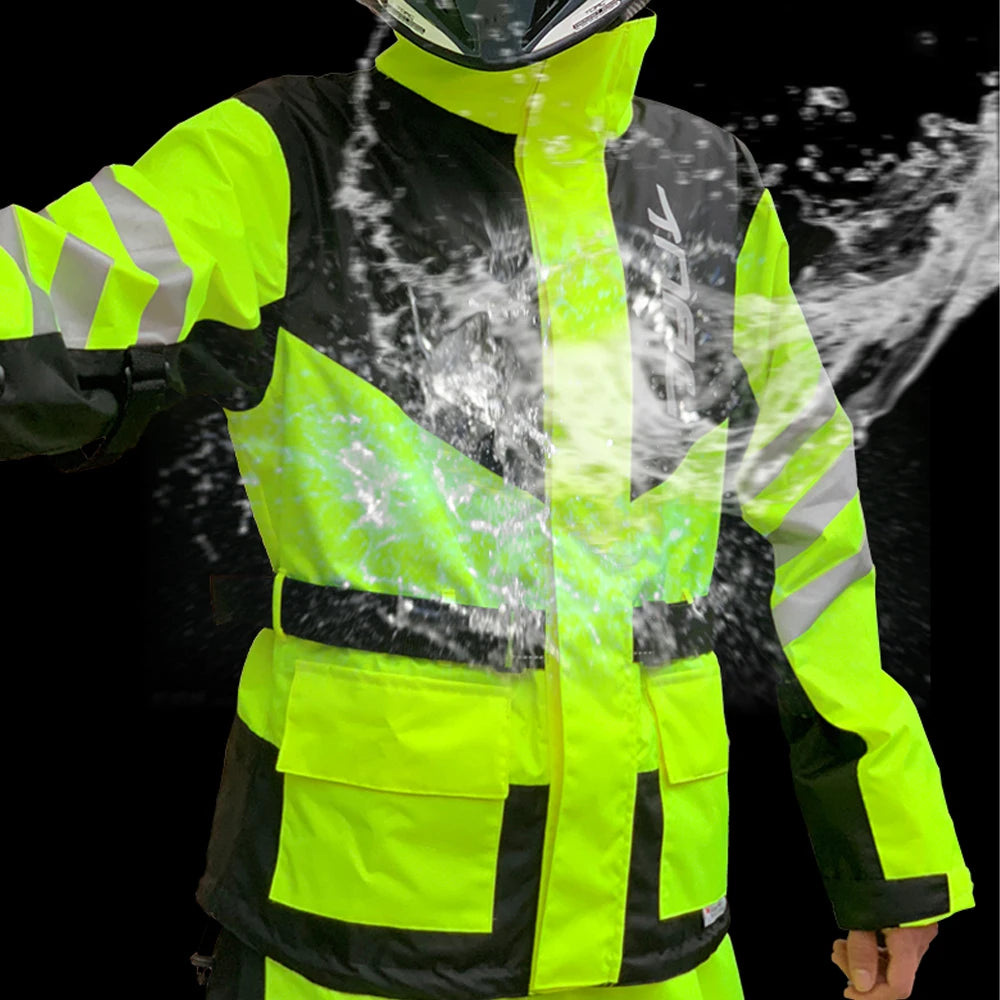 Reflective Waterproof Motorcycle Raincoat Suit ATHLEXES