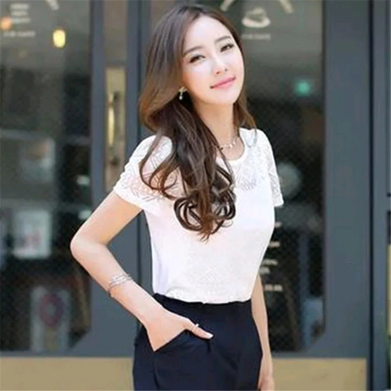 Elegant Lace Chiffon Blouse for Women ATHLEXES