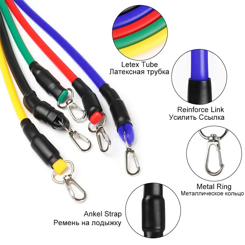 Premium Resistance Bands Set with Door Anchor & Straps ATHLEXES