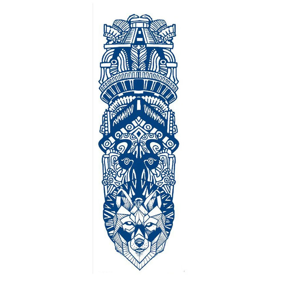 Blue Totem Waterproof Full Arm Tattoo Sleeve ATHLEXES