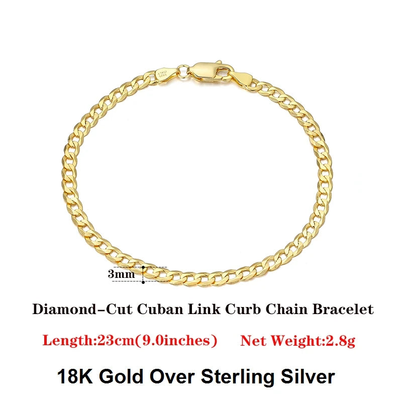 Rinntin 18K Gold Cuban Link Chain Necklace ATHLEXES
