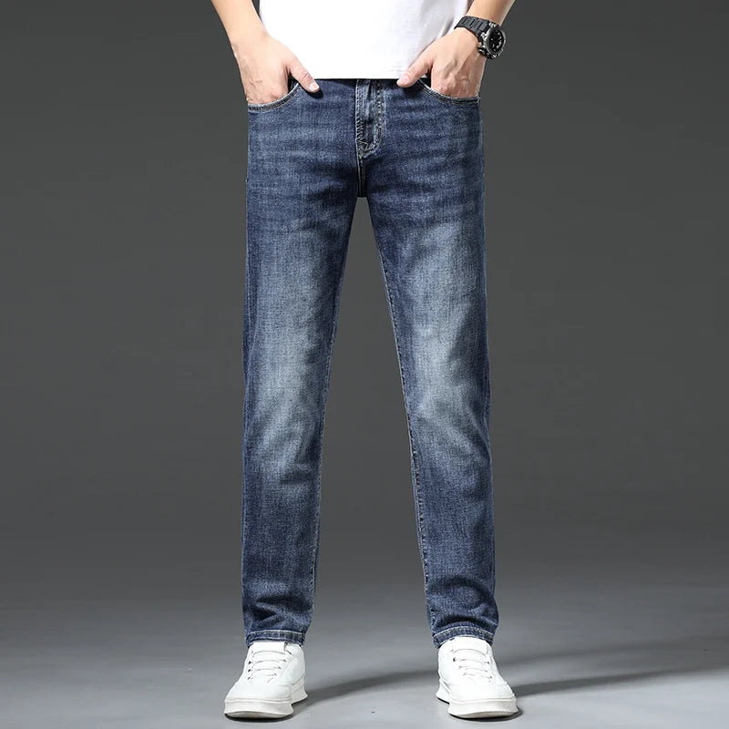 Vintage Sandwashed Cotton Denim Straight Jeans ATHLEXES
