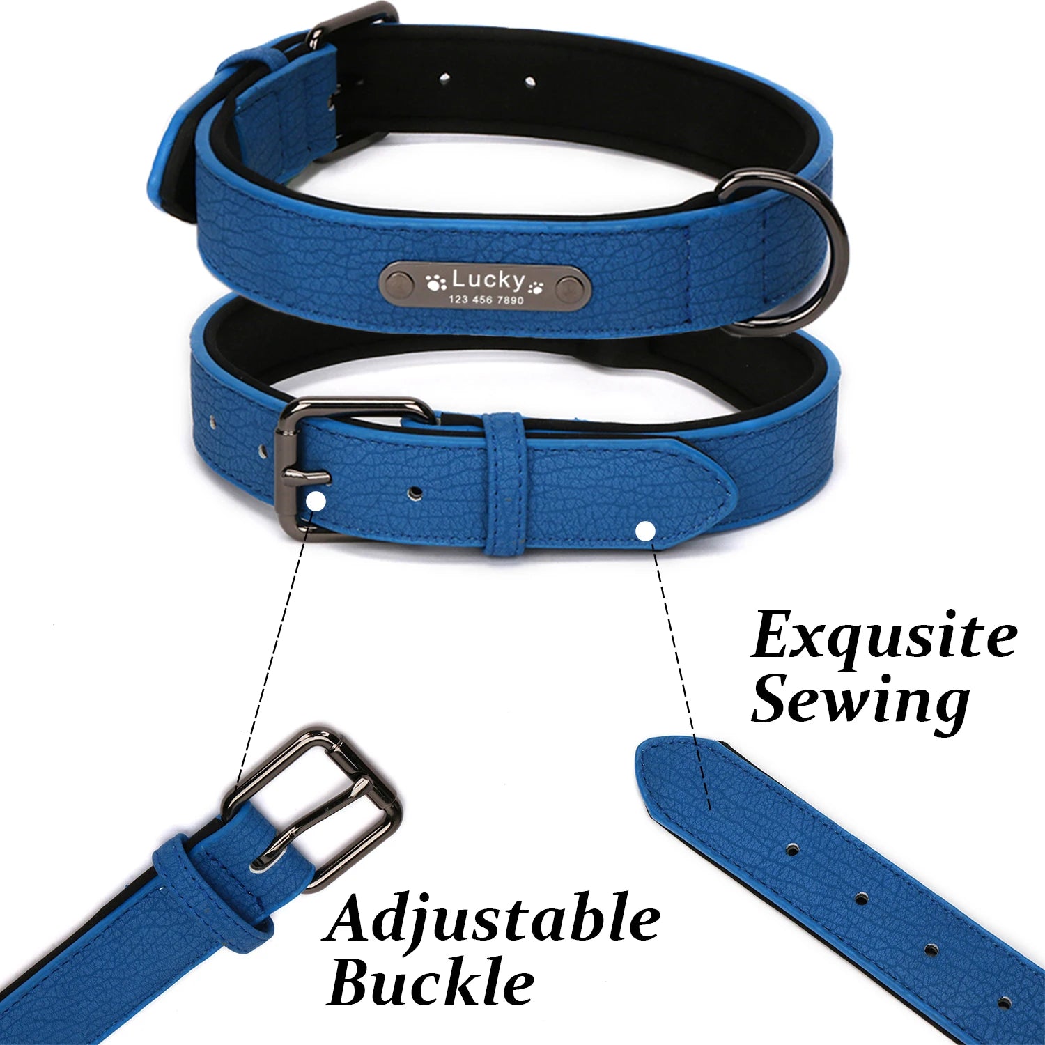 Custom Luxury Personalized Leather Dog Collar ATHLEXES