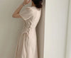 Chic Vintage Cotton Linen A-Line Dress ATHLEXES