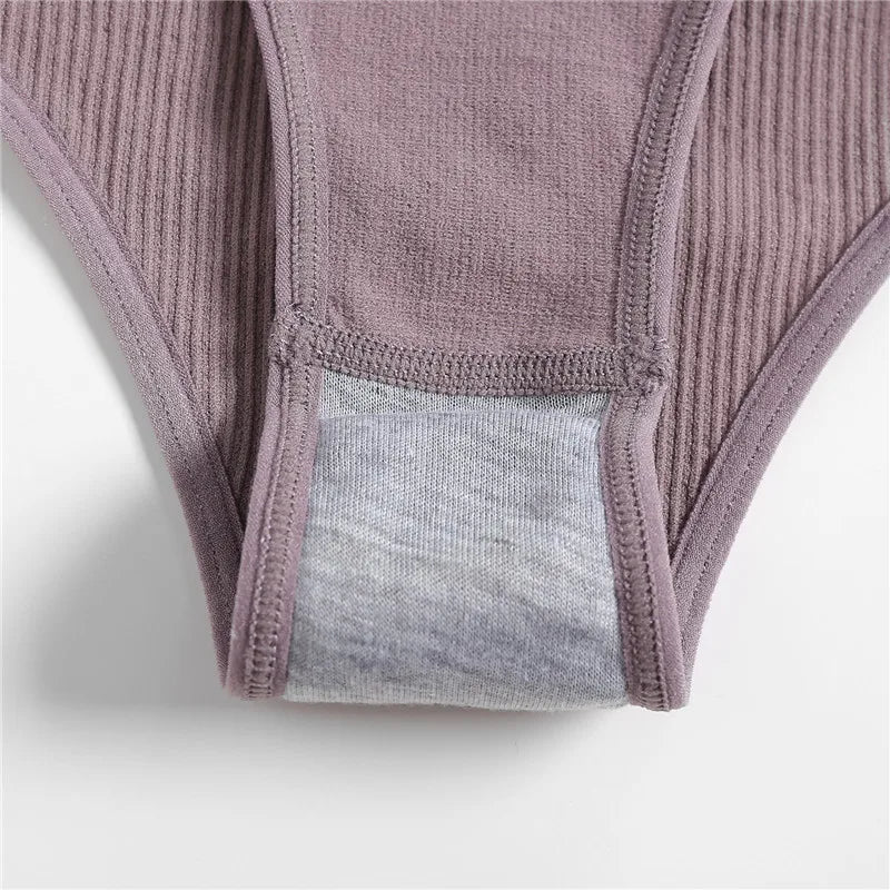 3PCS/Set Women's Cotton High Waisted Thongs S-XL Comfort ATHLEXES