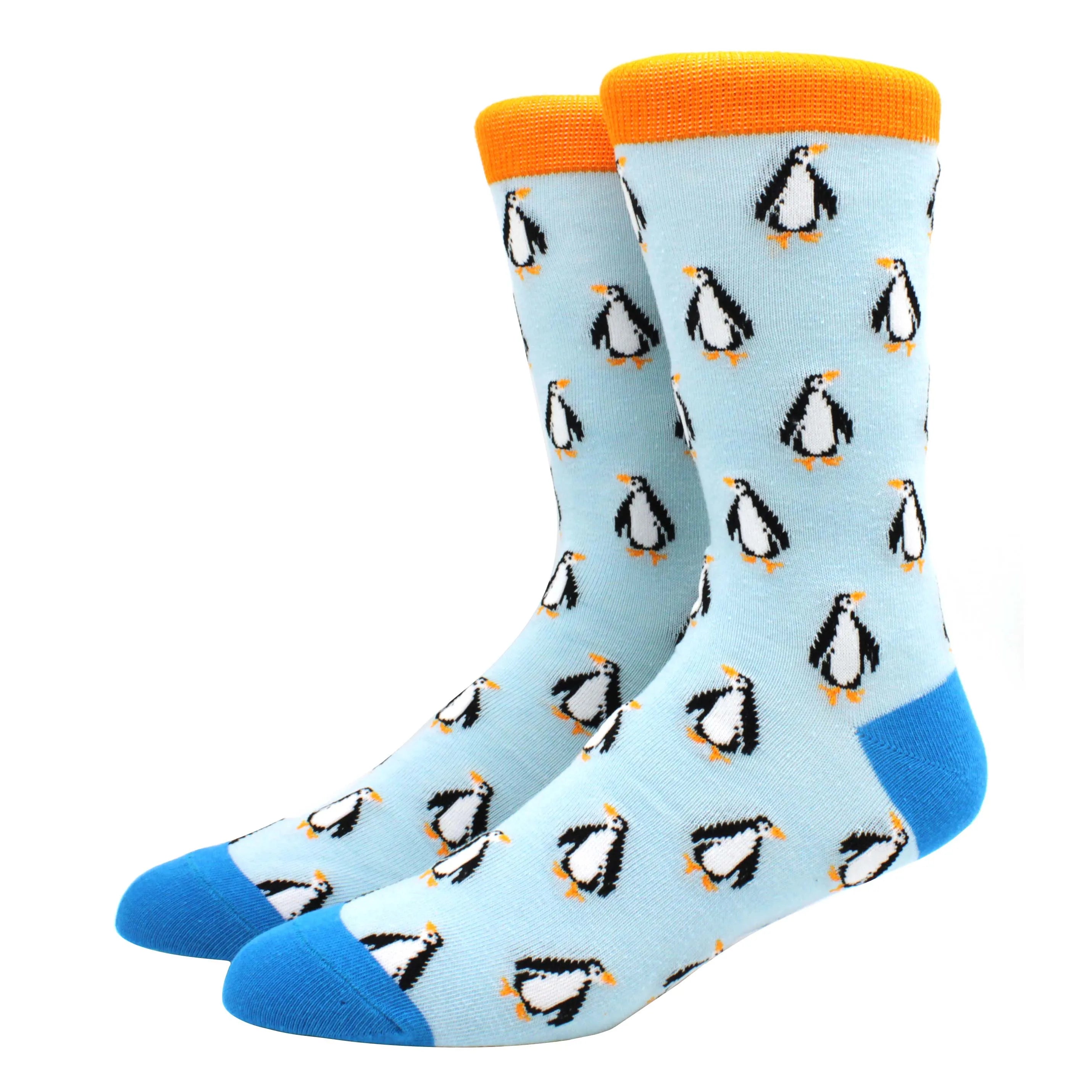 2024 Hiphop Funny Animal Dress Socks for Men - Flamingo & Penguin ATHLEXES