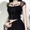 Gothic Lace Bodycon Top for Women Streetwear Chic ATHLEXES