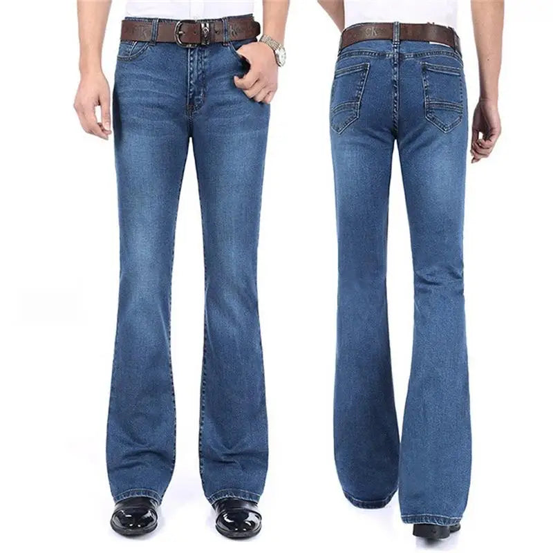 Elite Comfort Menâ??s Mid Waist Boot Cut Jeans ATHLEXES