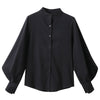 Elegant Lantern Sleeve Blouse for Women - Autumn Winter Office Chic ATHLEXES