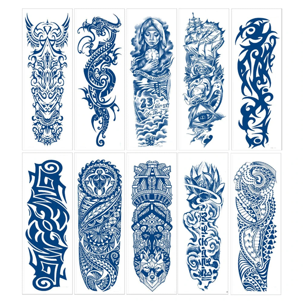 Blue Totem Waterproof Full Arm Tattoo Sleeve ATHLEXES