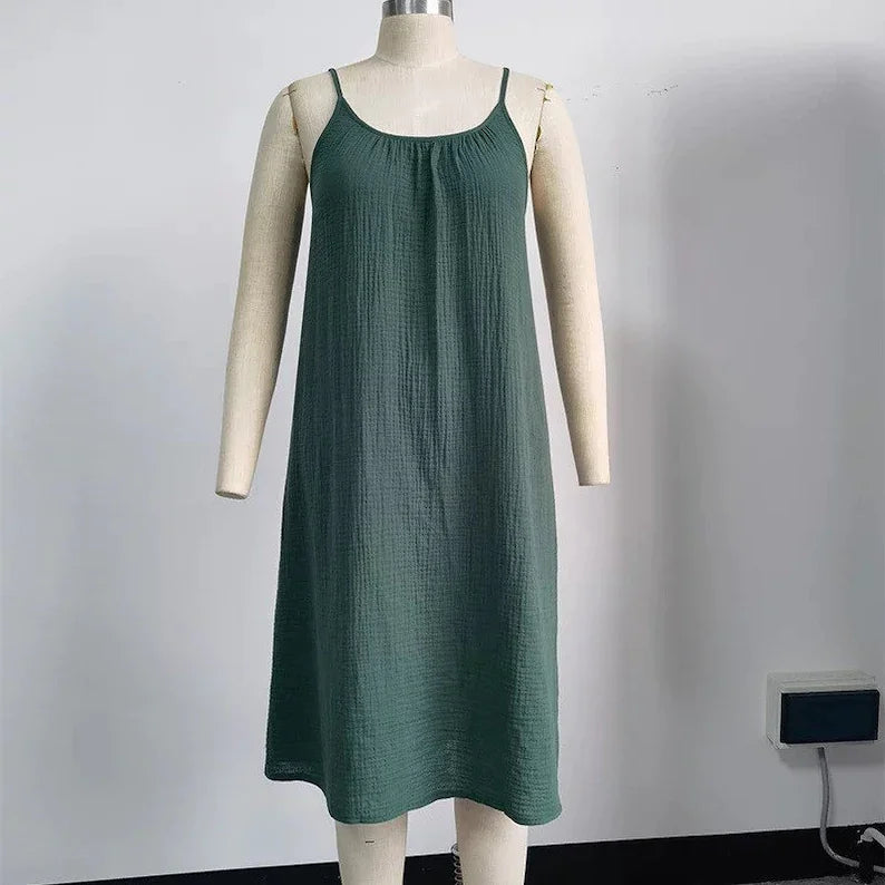 Elegant Cotton Summer Maxi Dress for Women ATHLEXES