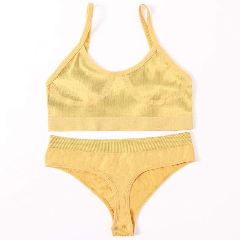 Women Seamless Bras Panties Set Sports Crop Top Briefs ATHLEXES