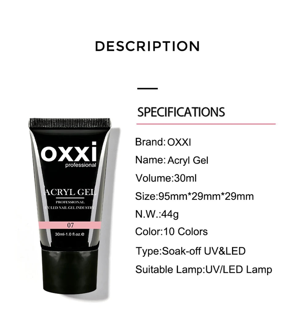OXXI 30ml Premium Poly Nail Gel for Extensions ATHLEXES