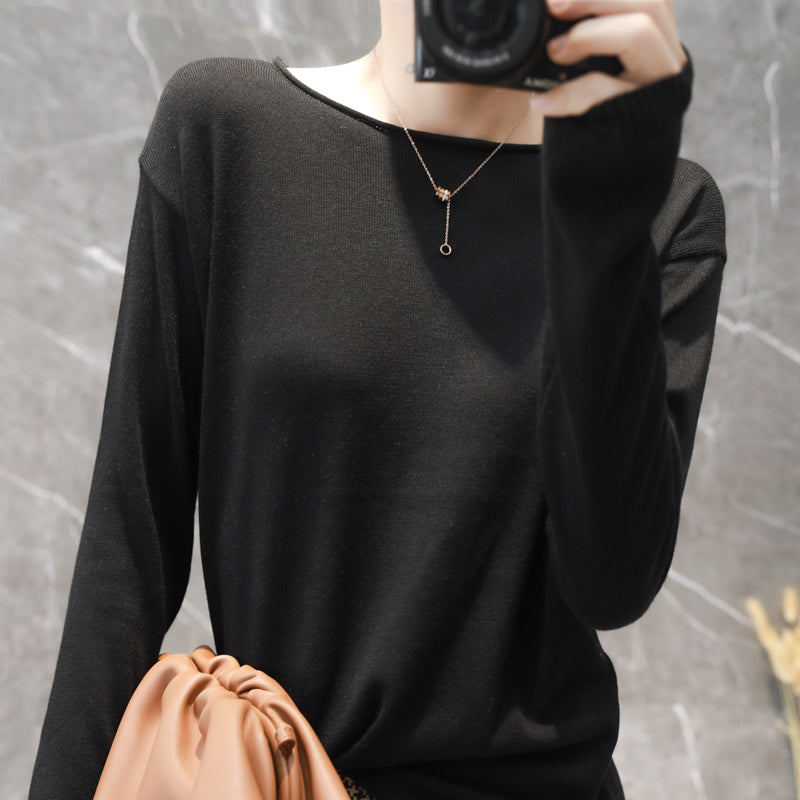 YSZWDBLX Women's Slim Fit Knit O-neck Sweater ATHLEXES