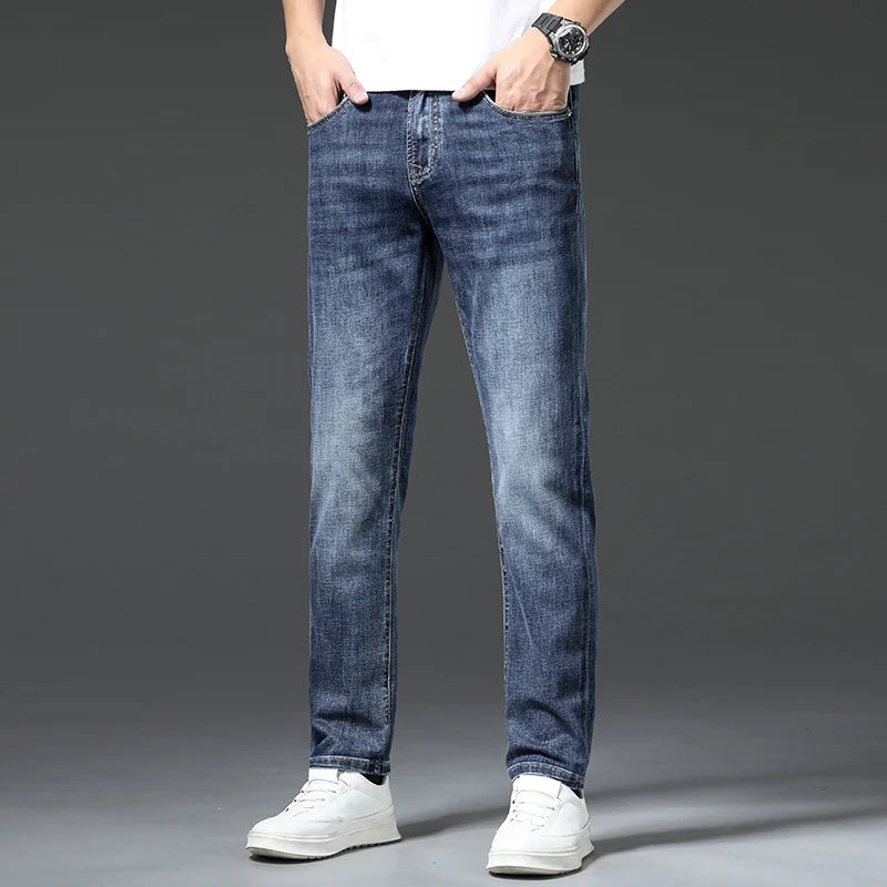 Vintage Sandwashed Cotton Denim Straight Jeans ATHLEXES
