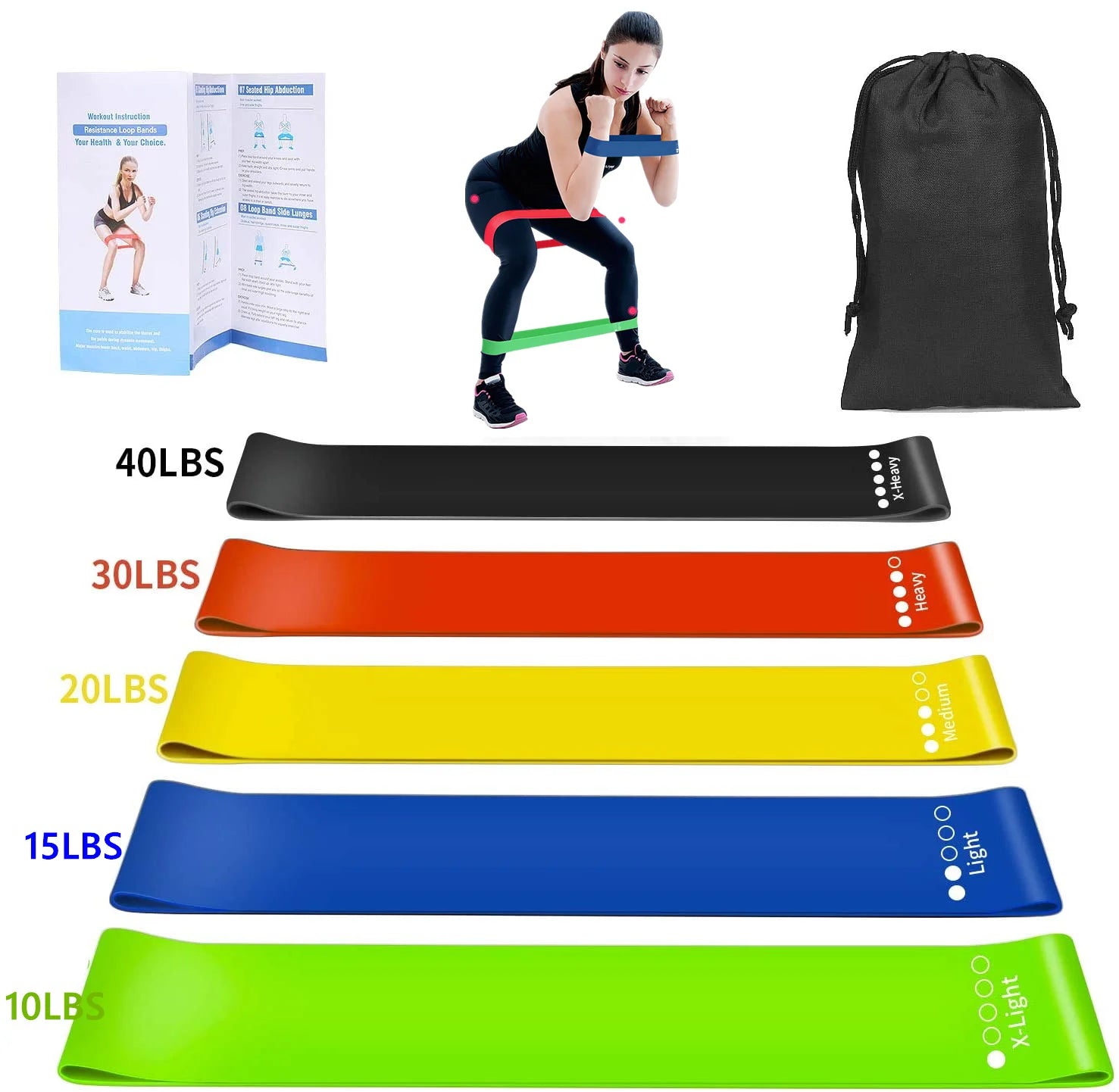 Premium Resistance Bands Set with Door Anchor & Straps ATHLEXES