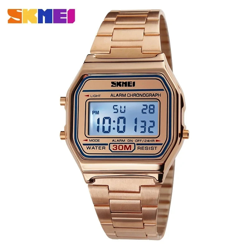 Skmei Elite Stainless Steel LED Sports Watch ATHLEXES