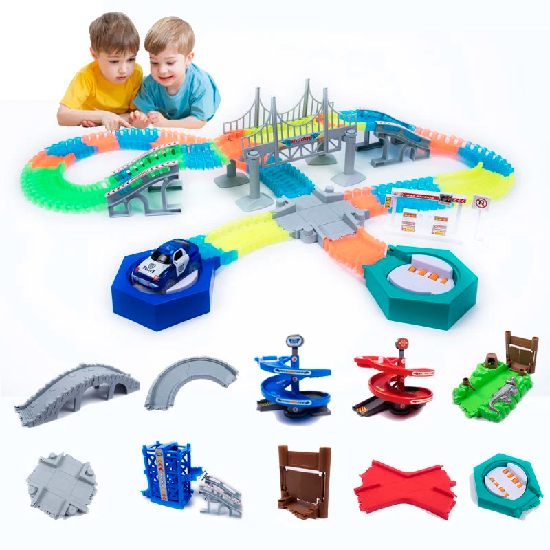 GlowTrack DIY Racing Cars with Colorful Lights ATHLEXES
