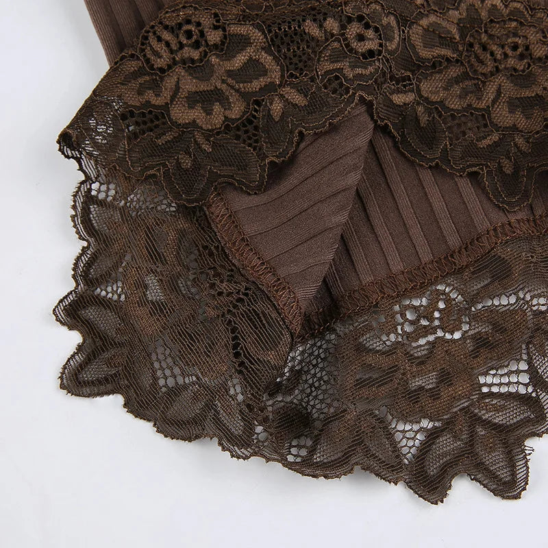 Grunge Chic Lace Trim Crop Top for Women ATHLEXES