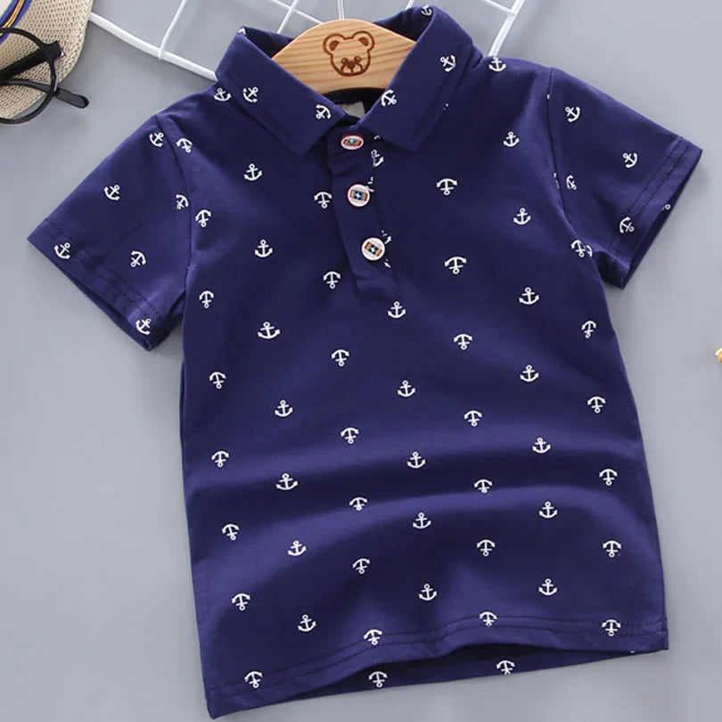 Boys' Trendy Cotton Lapel Print Summer Shirt 2025 ATHLEXES