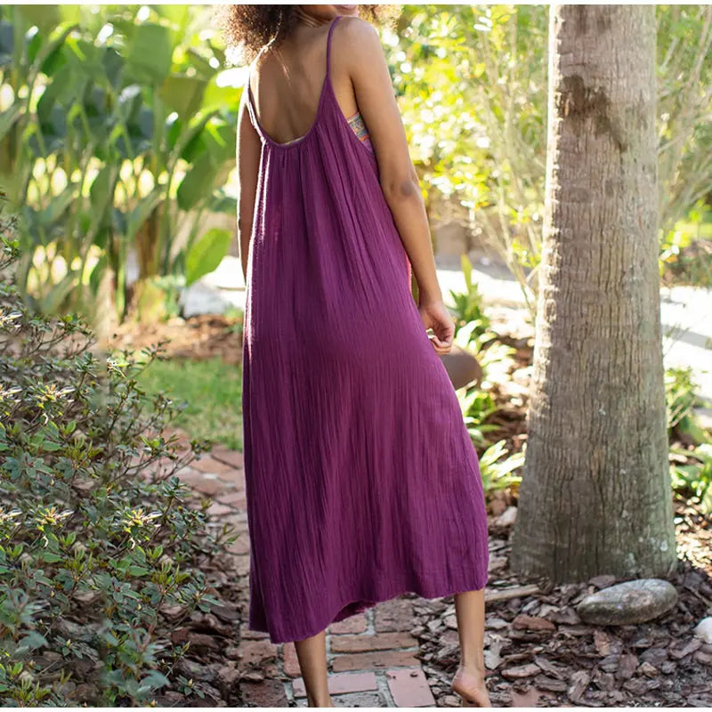 Elegant Cotton Summer Maxi Dress for Women ATHLEXES