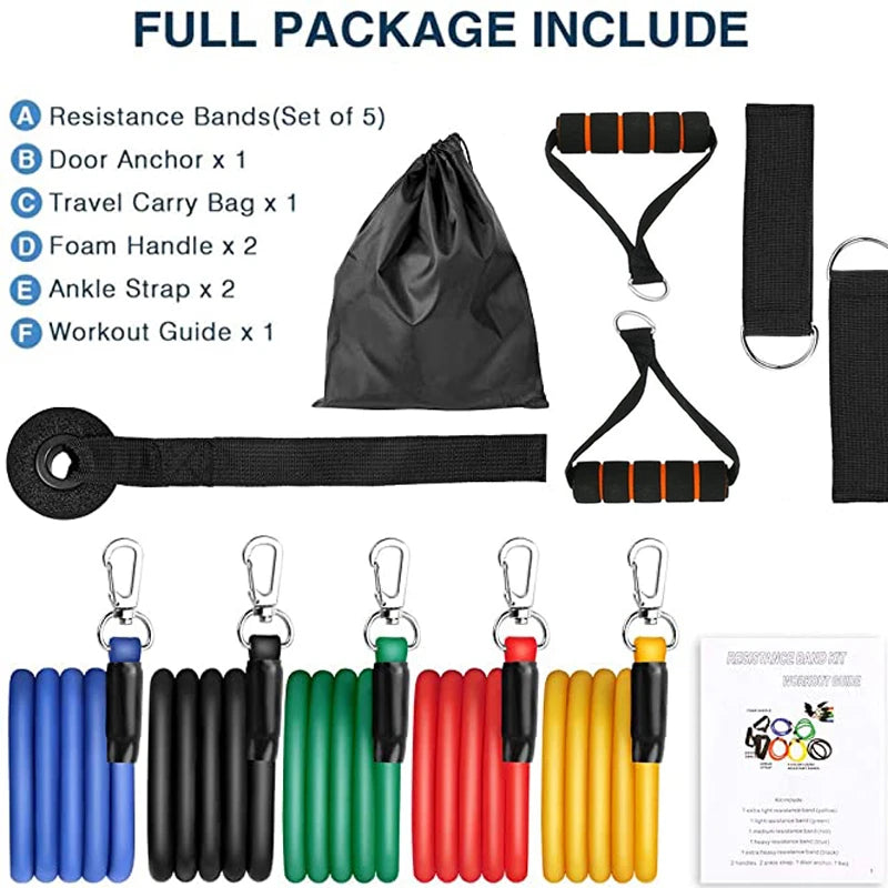 Premium Resistance Bands Set with Door Anchor & Straps ATHLEXES