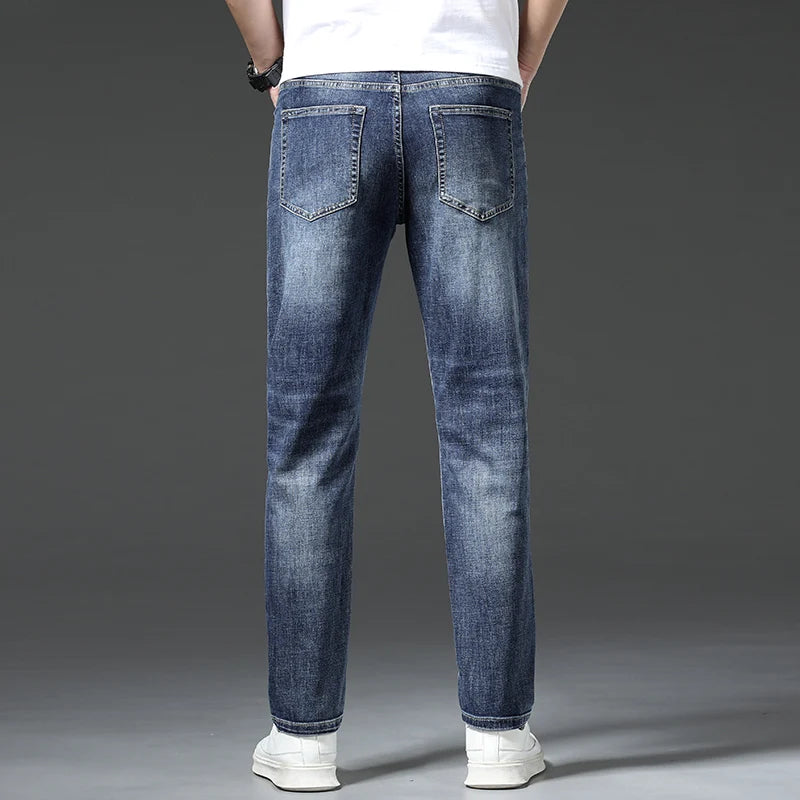 Vintage Sandwashed Cotton Denim Straight Jeans ATHLEXES