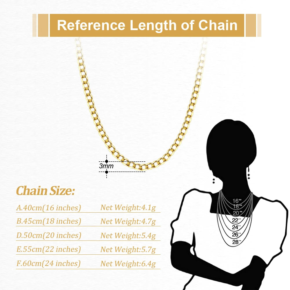 Rinntin 18K Gold Cuban Link Chain Necklace ATHLEXES