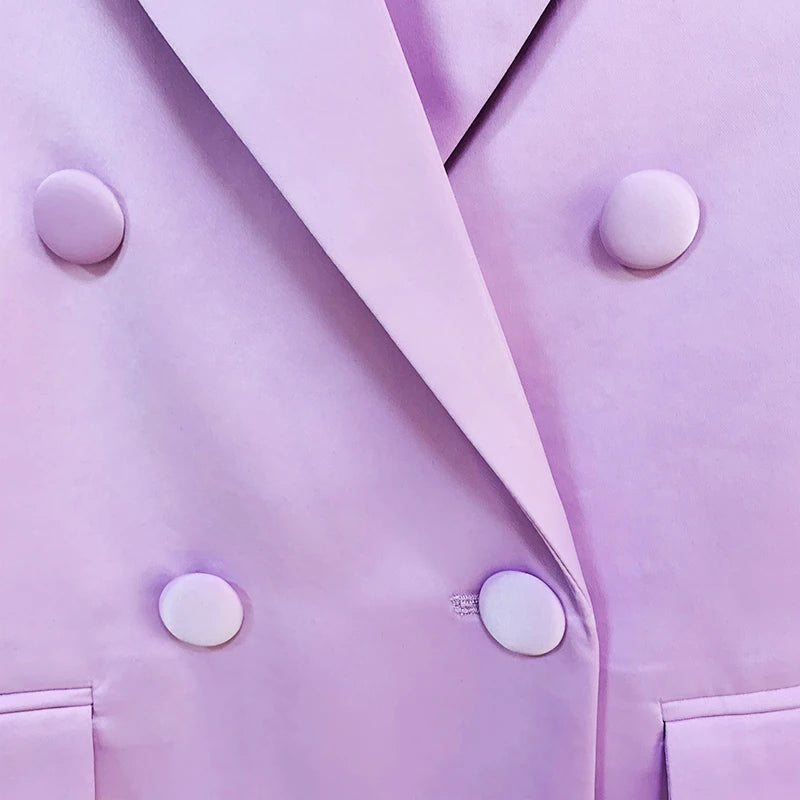 Satin Luxe Double Breasted Blazer and Mini Skirt Set ATHLEXES