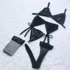 Lace Women Lingerie Set 4 Pcs Sling Open Bra Garter Panties ATHLEXES