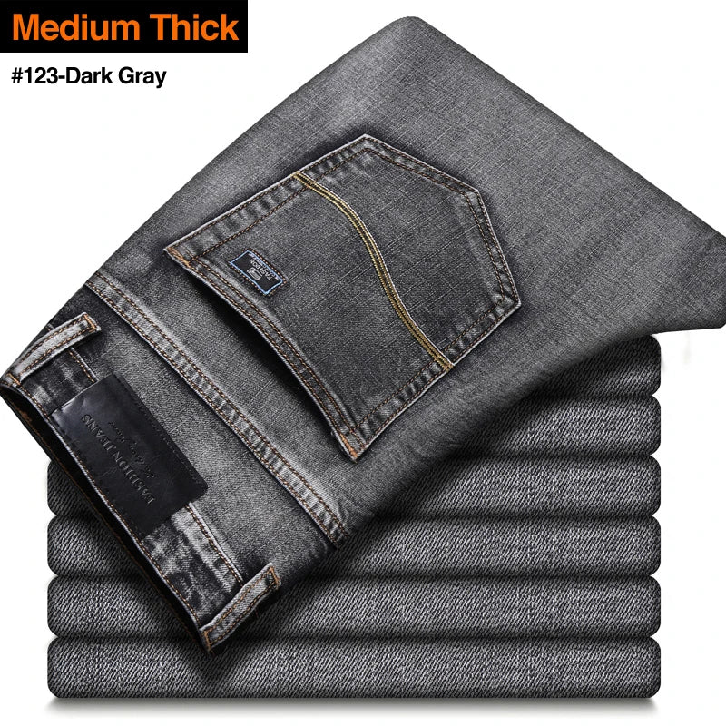 Classic Fit Stretch Denim Trousers for Men ATHLEXES