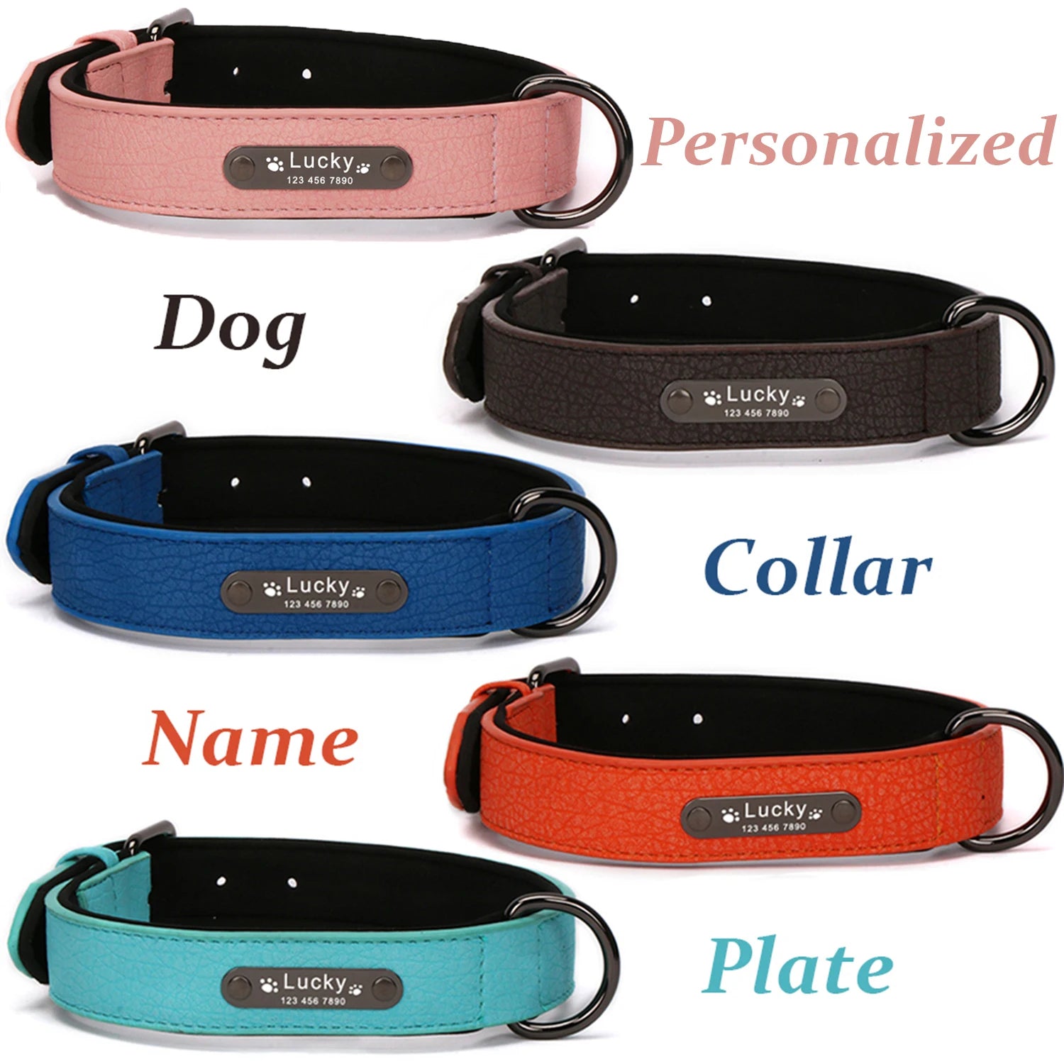 Custom Luxury Personalized Leather Dog Collar ATHLEXES