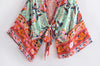 Happie Queens Boho Floral Kimono Bikini Cover-up ATHLEXES