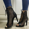 Hollow Mesh Peep Toe Stilettos: Summer High Heel Fashion ATHLEXES