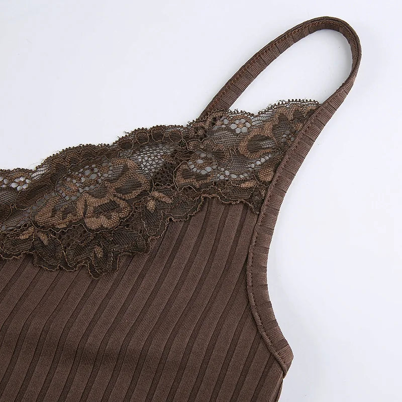 Grunge Chic Lace Trim Crop Top for Women ATHLEXES