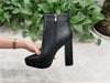 Onlymaker Women’s Chic Black Matte Ankle Boots with 12CM Heel ATHLEXES