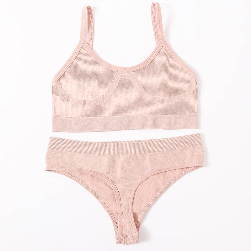 Women Seamless Bras Panties Set Sports Crop Top Briefs ATHLEXES
