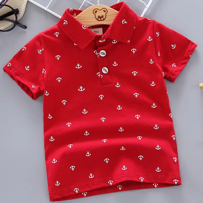 Boys' Trendy Cotton Lapel Print Summer Shirt 2025 ATHLEXES