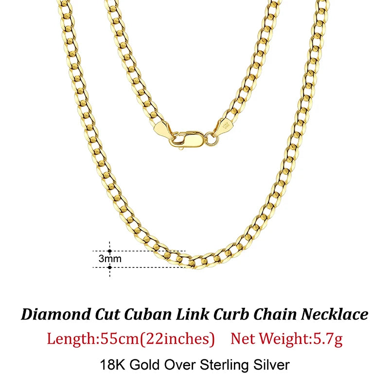 Rinntin 18K Gold Cuban Link Chain Necklace ATHLEXES