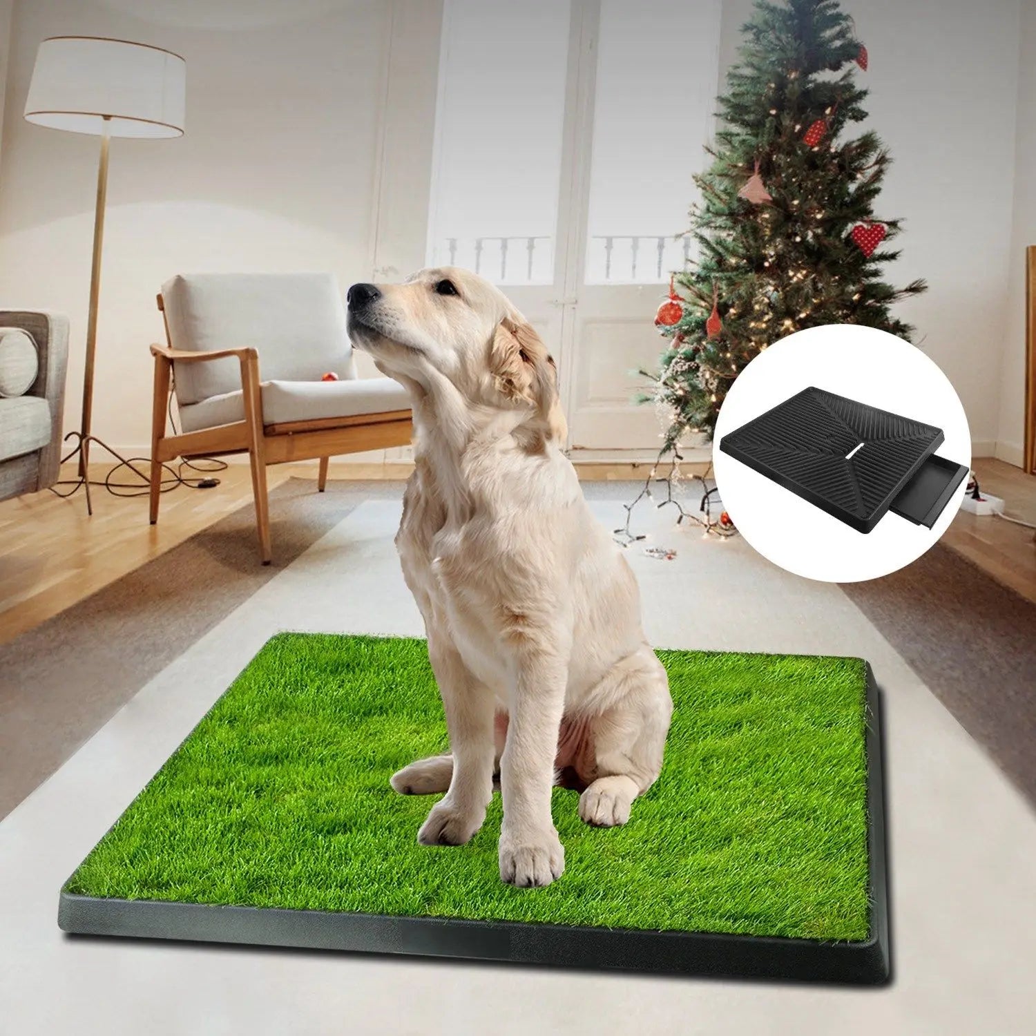 Pet Toilet Litter Box Pad, Potty Training, Synthetic Grass, Mesh Tray for Dogs, Indoor and Outdoor Use, 3 Layers ATHLEXES