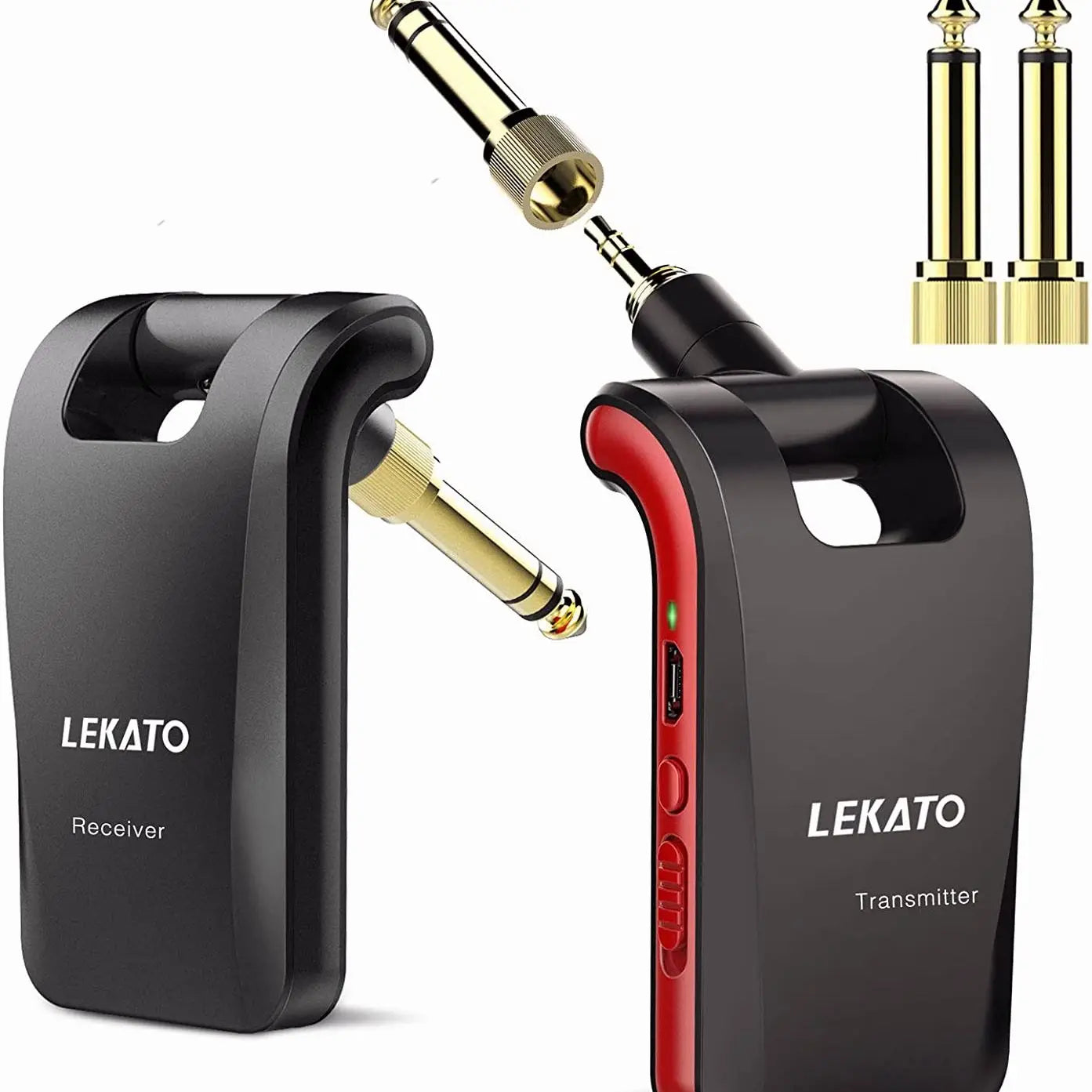 LEKATO WS-60 Wireless Guitar System with 6 Channel Dual Transmitter ATHLEXES